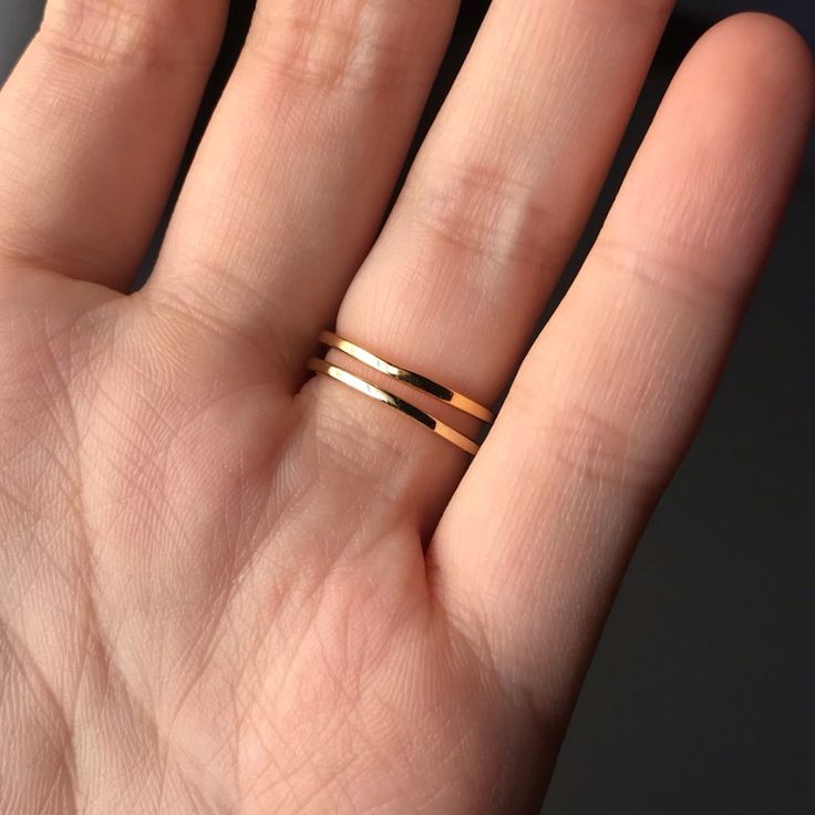 Crystal Simple Ring – Cutie Gifts Store Stackable Double Band Promise Jewelry, Rose Gold Open Couple Rings For Promise, Promise Rose Gold Couple Rings With Open Design, Rose Gold Promise Couple Rings With Open Design, Minimalist Yellow Gold Band As Gift, Minimalist Gold Stackable Rings For Anniversary, Hypoallergenic Promise Ring Round Band, Simple Yellow Gold Stackable Rings As Gift, Elegant Hypoallergenic Midi Rings For Promise