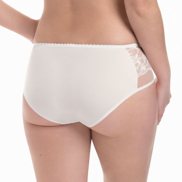 Discover the sophisticated Sita high-waist briefs, echoing the design of the Sita series with stretch fabric adorned by all-over stripes, embraced by stretch lace and transparent tulle. Featuring a clean, opaque back, these briefs boast a lustrous decorative trim, soft elasticated waistband, and flat legline for a comfortable fit that remains invisible under tight clothing. Pair with the matching bra to complete the set. Detailed Information: Style: 1366 Design: High waist brief Materials: 77% p Feminine Sheer Stretch Bottoms, Elegant Short Bottoms With Delicate Lace, Elegant High Waist Lined Bottoms, Elegant Stretch Lace Bottoms, Elegant Bottoms With Delicate Lace And Stretch, Elegant Stretch Bottoms With Delicate Lace, Elegant String Fitted Bottoms, Elegant White Bottoms With Lined Body, Elegant Lace Trim Brief Bottoms