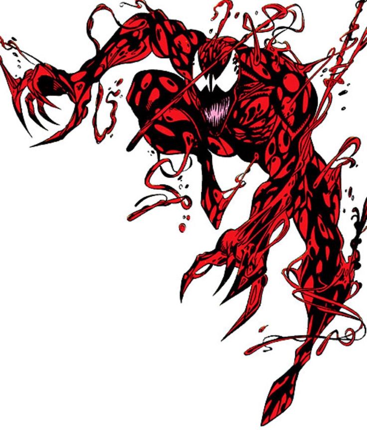 a drawing of a spider man with red paint splattered all over it's body