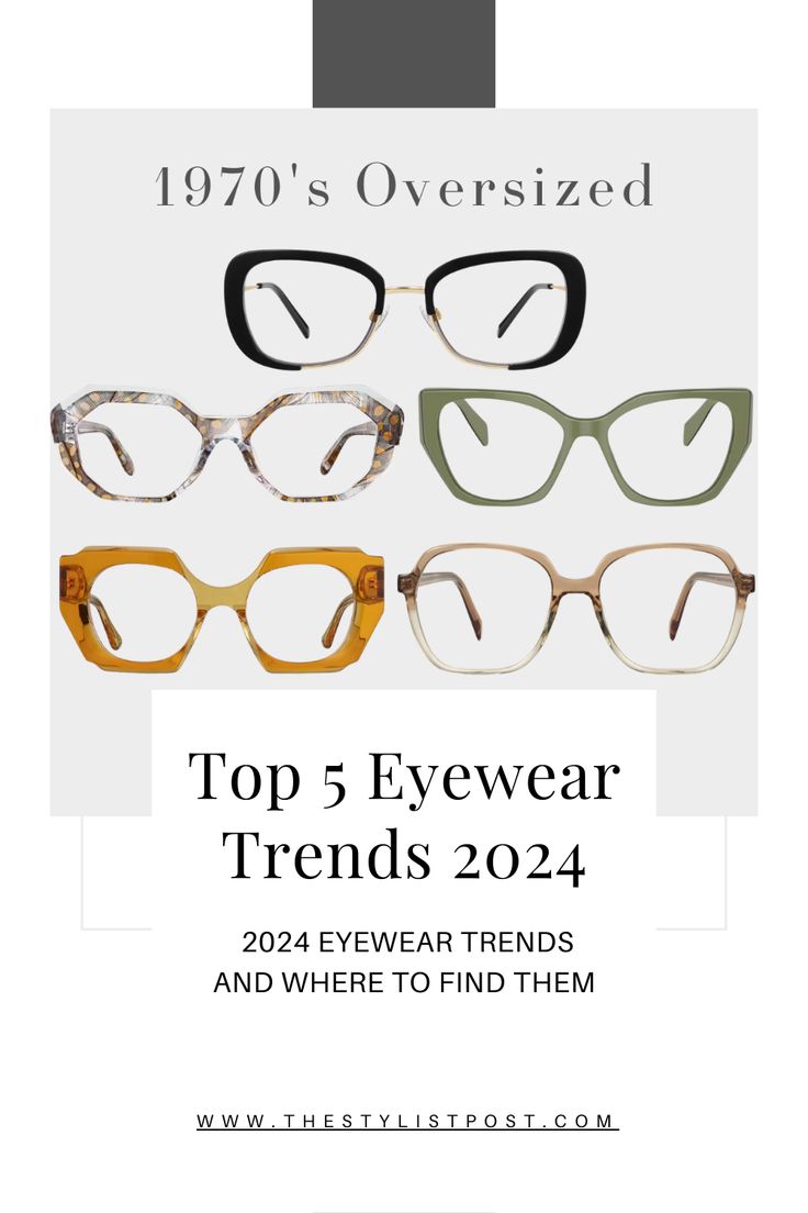 The Stylist Post looks at her top 5 favorite eyewear trends and where to find them! Trendy Spectacles Frames Women, Trending Glasses Frames 2024, Fall Glasses Frames, Trend Glasses 2024, Trending Frames Eyeglasses, Eyeglasses Trend 2024, Eyewear 2024 Trend Women, Eye Glasses Trend For 2024, Glasses Trends 2024 Women