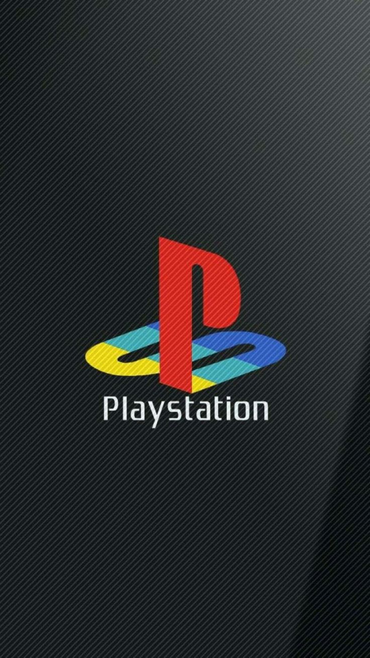 the playstation logo on a black background