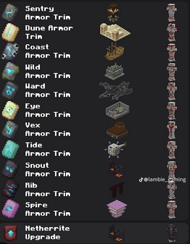 an image of the different types of items in minecraft