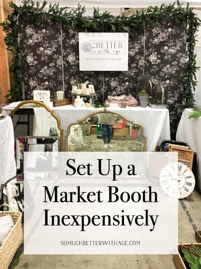 a market booth with lots of items on it and the words set up a market booth expensively