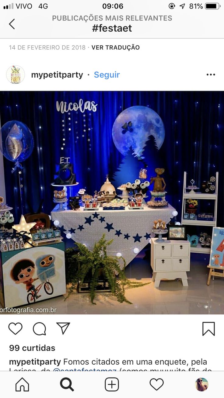 an image of a party with balloons and decorations on the table for children's birthday