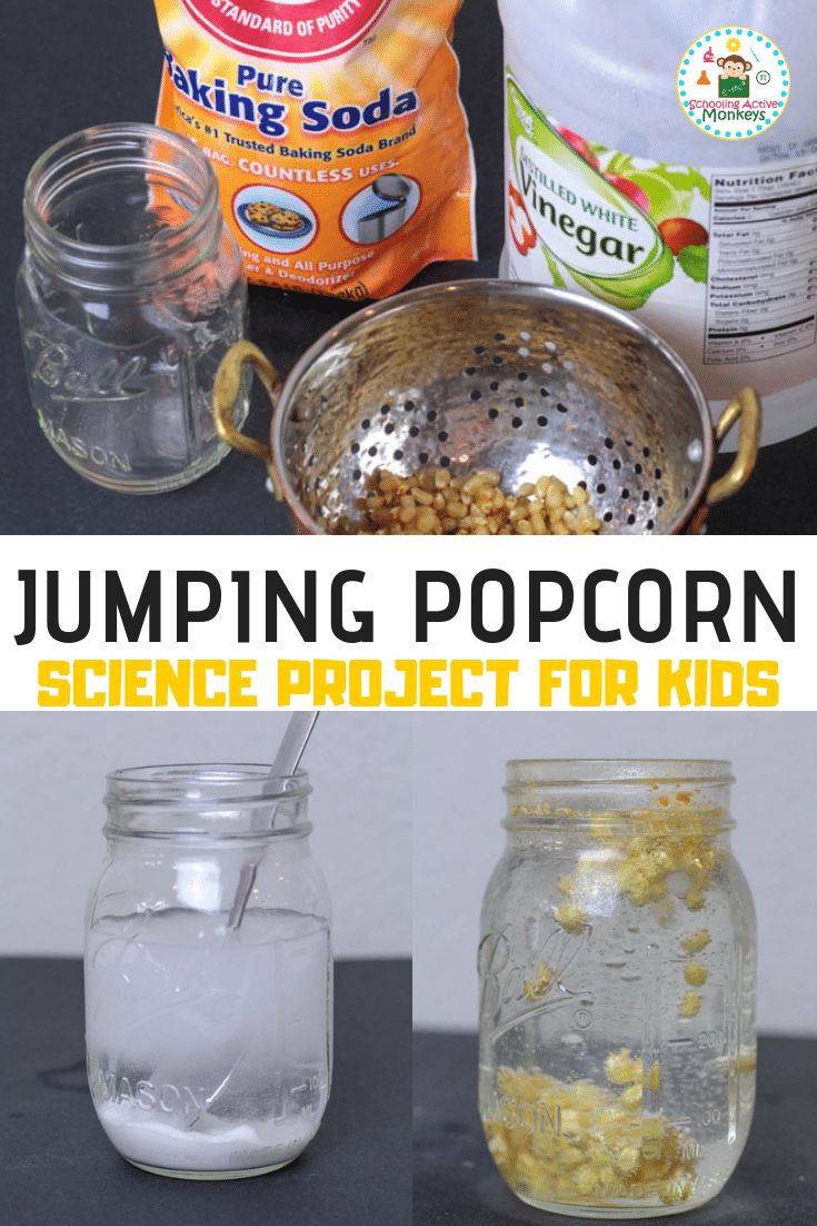 the ingredients to make jumping popcorn are shown