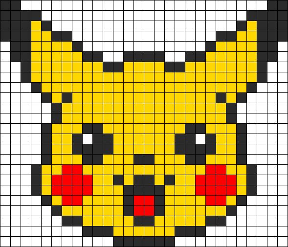 a pixellated image of a yellow and black cat's face with red eyes