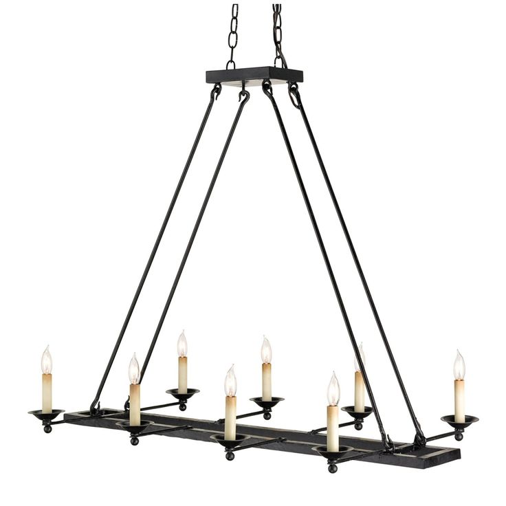 a chandelier with six candles hanging from the bottom and four lights on each side