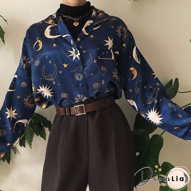 Vintage printed Color Long Sleeve Shirt 00s Mode, Swaggy Outfits, 가을 패션, Really Cute Outfits, Mode Vintage, Character Outfits, Mode Inspiration, Dream Clothes, Art Clothes