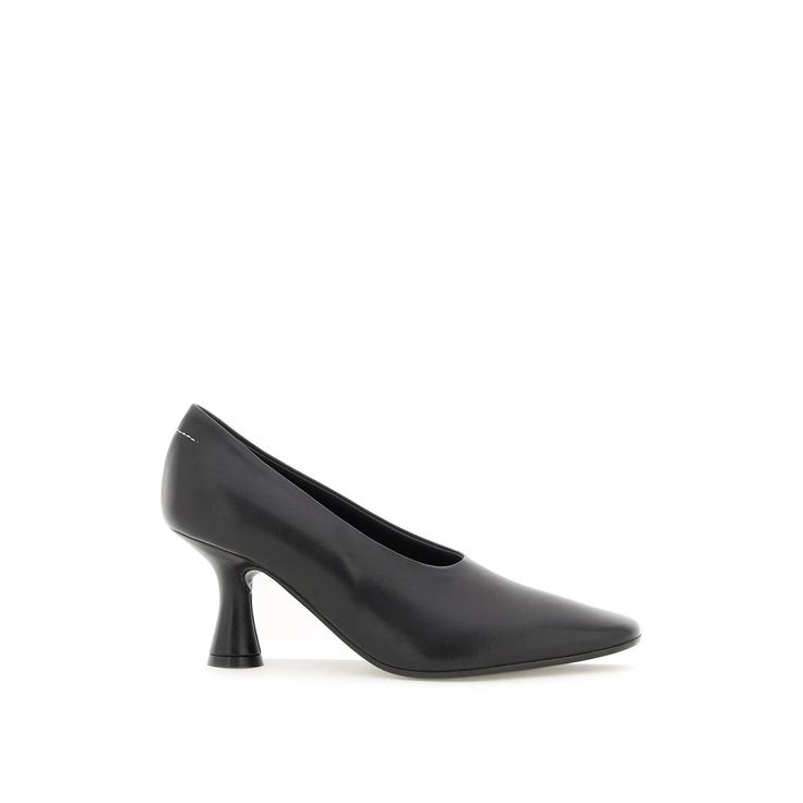 Pumps By Mm6 Made Entirely Of Smooth Leather With A Covered Flared Heel And Logo 6 Embossed At The Base. Iconic Contrast Stitching On The Back. Leather Sole.Material: 100% LhMade In: ItaliaColor: BlackCollection: Fall - Winter 2022S59wl0097 P2451 Modern Calf Leather Court Shoes With Reinforced Heel, Modern Black Court Shoes With Sculpted Heel, Modern Court Shoes With Reinforced Heel In Calf Leather, Modern Black Low Heel Court Shoes, Modern Black Low Heeled Court Shoes, Modern Calf Leather Court Shoes With Round Toe, Modern Black Court Shoes With Almond Toe, Modern Black Almond Toe Court Shoes, Modern Black Calf Leather Court Shoes