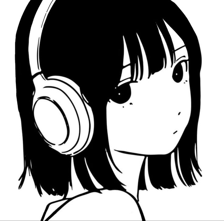 a girl with headphones on her face