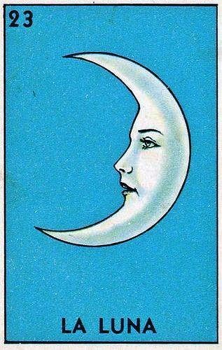 a postage stamp with the image of a woman's face and moon on it