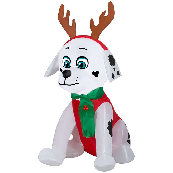 "Find Airblown Nick Marshall With Antlers & Scarf at Michaels. com. Get fired up for Christmas with this Paw Patrol Airblown® Inflatable Marshall. Decked out in antlers and a green winter scarf, our Marshall inflatable makes a delightful addition to your Christmas decorations. Paw Patrol fans will love this Christmas Airblown Inflatable Marshall. Decked out for the season in antlers and a winter scarf, our Marshall inflatable makes a delightful addition to your Christmas decorations. Setup is su Paw Patrol Party Supplies, Paw Patrol Christmas, Paw Patrol Marshall, Inflatable Christmas Decorations, Holiday Inflatables, Marshall Paw Patrol, Paw Patrol Nickelodeon, Star Wars Christmas, Paw Patrol Party