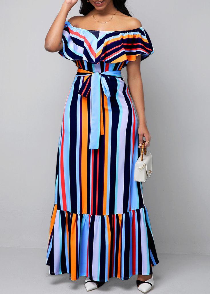 Tie Waist Maxi Dress, Straight Clothes, Gown Styles, Maxi Robes, Straight Dress, Striped Maxi, Casual Stripes, Patchwork Dress, Striped Maxi Dresses