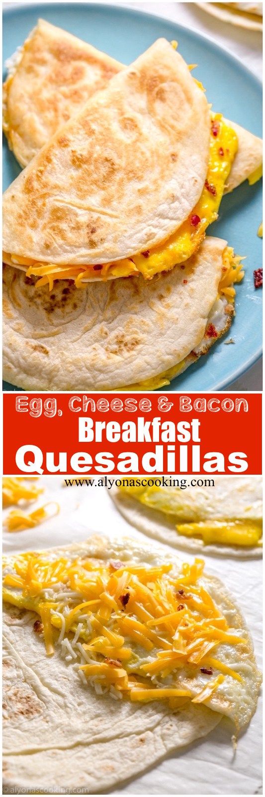 breakfast quesadillas on a plate with cheese