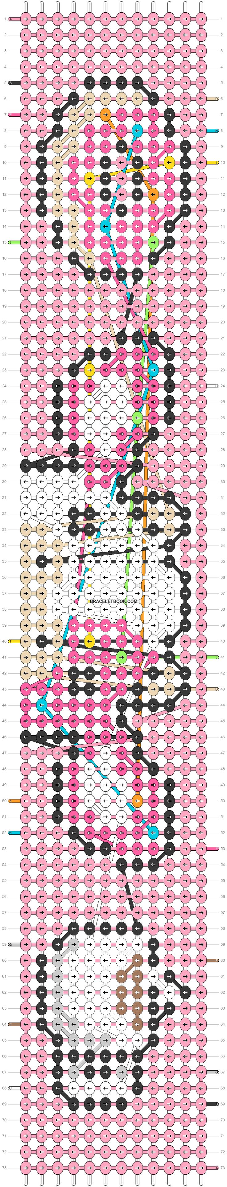 a cross stitch pattern with different colors and patterns on it, including the lines that have been