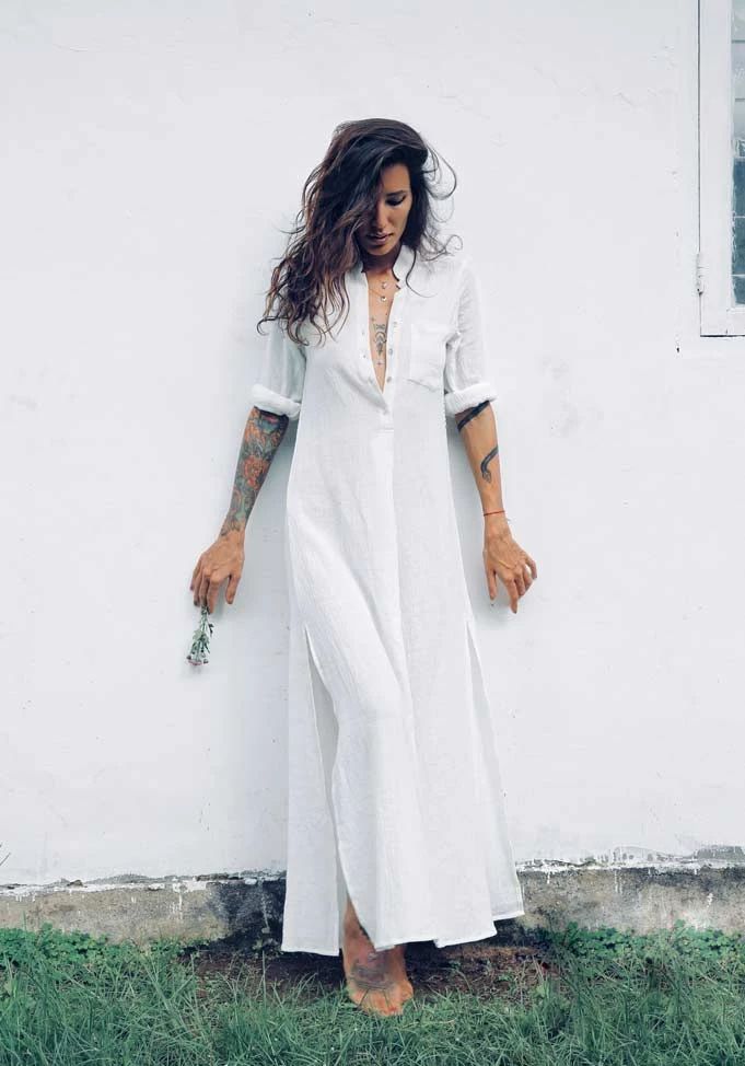 BE THERE WITH BELLS ON Tunic – Warriors of the Divine Elegant White V-neck Kaftan, Elegant Spring Maxi Dress With Relaxed Fit, Elegant Relaxed Fit Dress For Vacation, Summer Classic Long Sleeve Maxi Dress, Classic Long Sleeve Maxi Dress For Summer, Classic Long Sleeve Summer Maxi Dress, Elegant Relaxed Fit Maxi Dress For Vacation, Classic White Long Sleeve Maxi Dress, Elegant Summer Maxi Dress With Split Neck