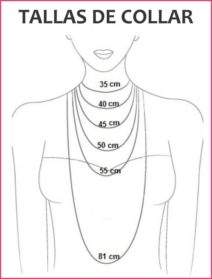 a diagram showing how to measure the length of a necklace with measurements for each piece