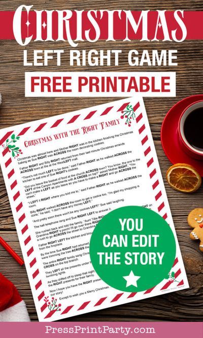 a christmas letter to the right game free printable is shown on top of a wooden table