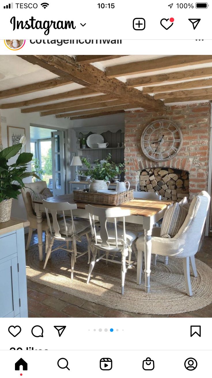 an instagram photo of a dining room table and chairs