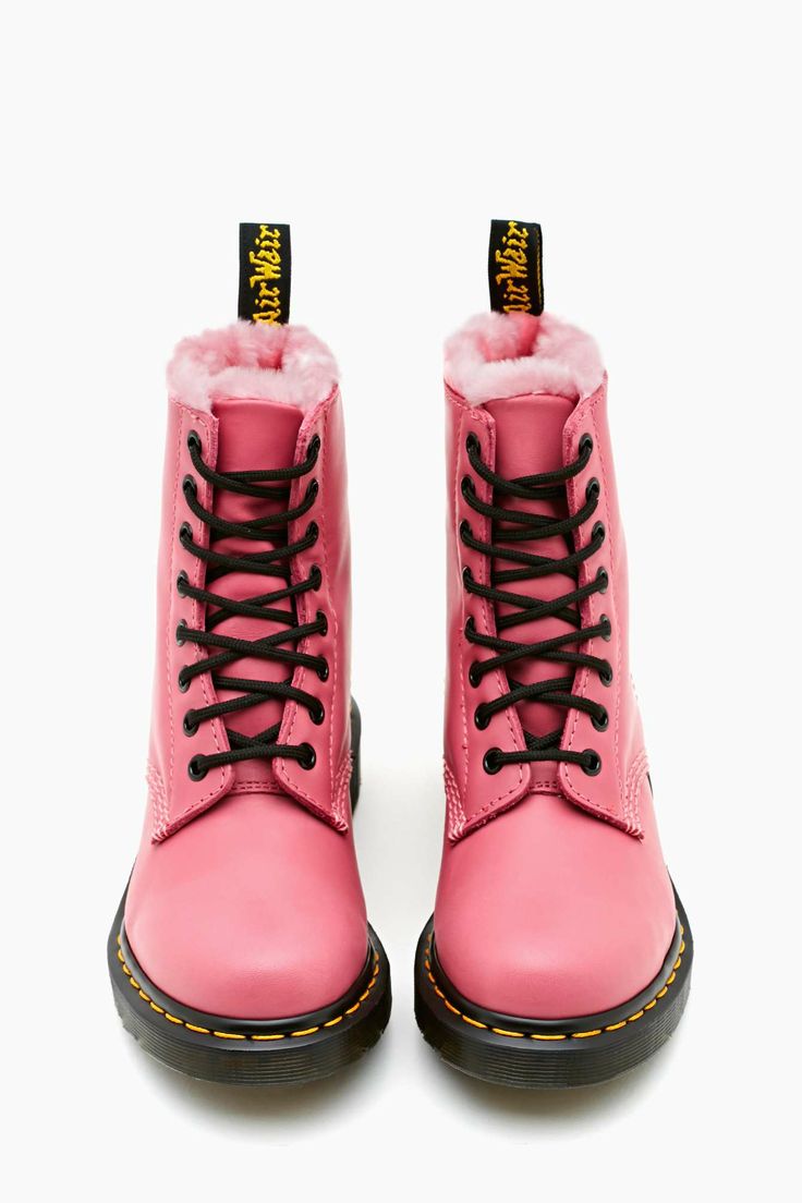 Dr. Martens Serena 8 Eye Boot - Pink | Shop Shoes at Nasty Gal Pink Doc Martens, Pink Dr Martens, Galaxy Converse, Galaxy Vans, Doc Martens Outfit, Doc Martens Boots, Dr Shoes, Pink Shop, Martens Boots