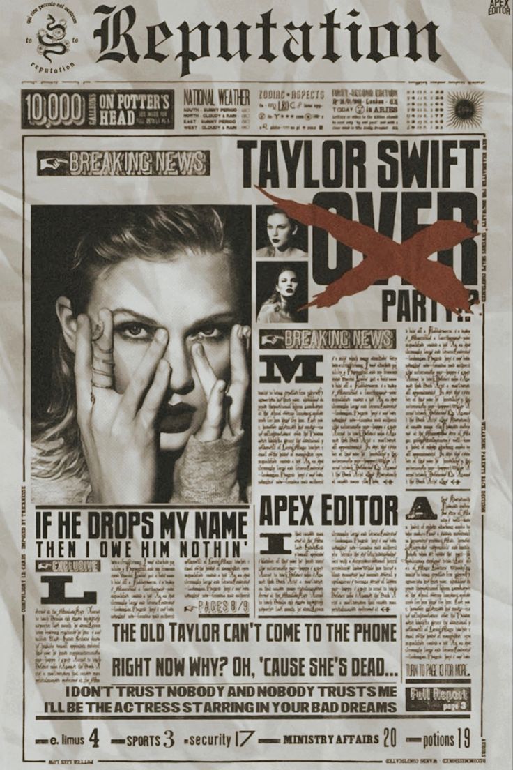 Taylor Swift Wall Decor, Reputation Poster, Retro Black And White, Vintage Music Posters, Print Aesthetic, Diy Print, Music Poster Design, Taylor Swift Music, Taylor Swift Posters