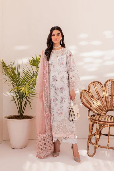 White Printed Dupatta For Eid, White Dupatta With Digital Print For Spring, Patterned Dupatta With Digital Print For Spring, Patterned Digital Print Dupatta For Spring, Spring White Dupatta With Digital Print, Spring Patterned Digital Print Dupatta, White Cotton Dupatta With Digital Print, White Digital Print Dupatta For Eid, White Lawn Suit With Printed Motifs For Eid