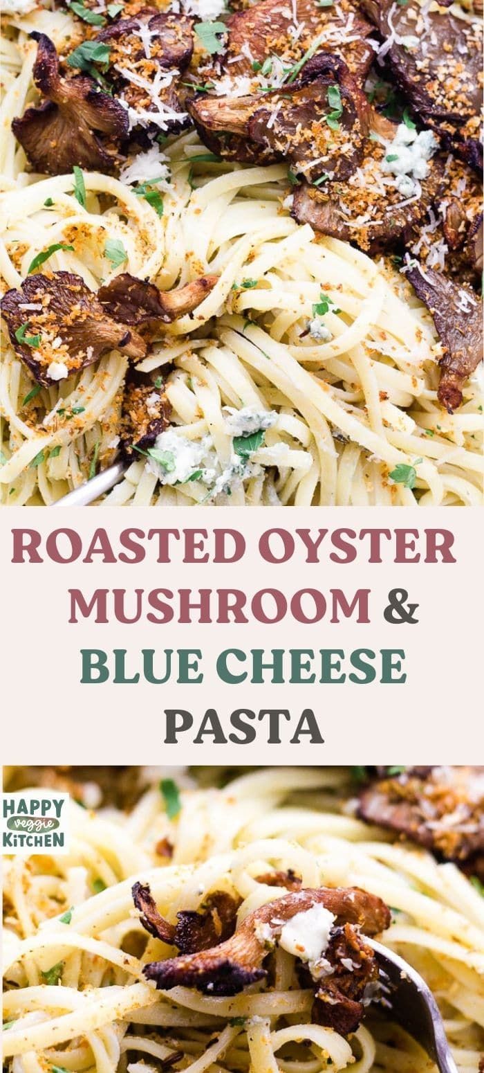 roasted oyster, mushroom and blue cheese pasta