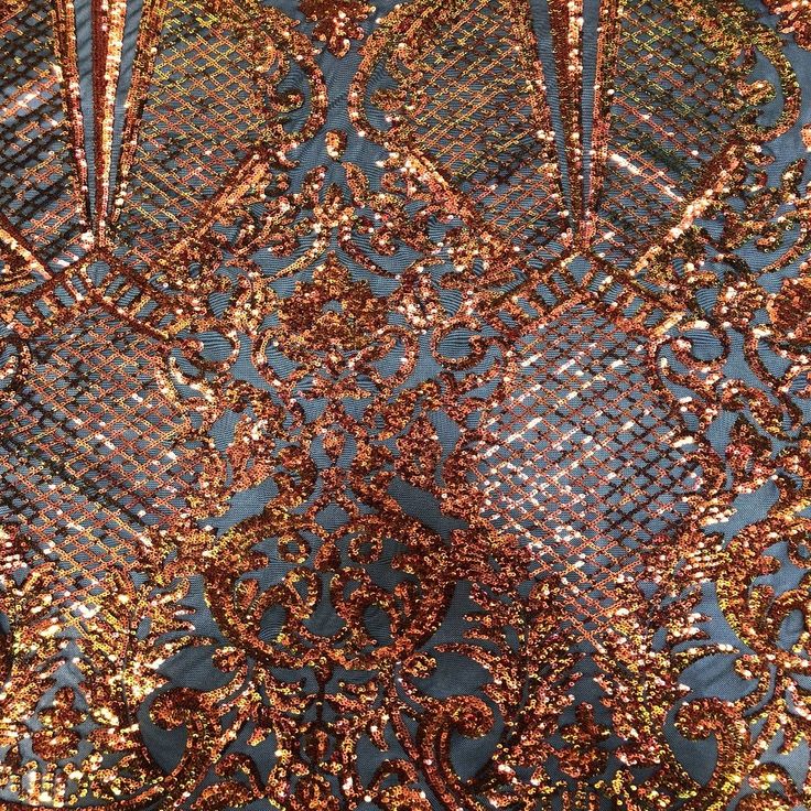 Orange Iridescent Chantal Deluxe Sequin Fabric - Fashion Fabrics LLC Wedding Dress Sequin, Butterfly Top, Table Skirt, Sequin Appliques, Bridal Fabric, Sequin Design, Textile Company, Sequin Fabric, Computer Screen