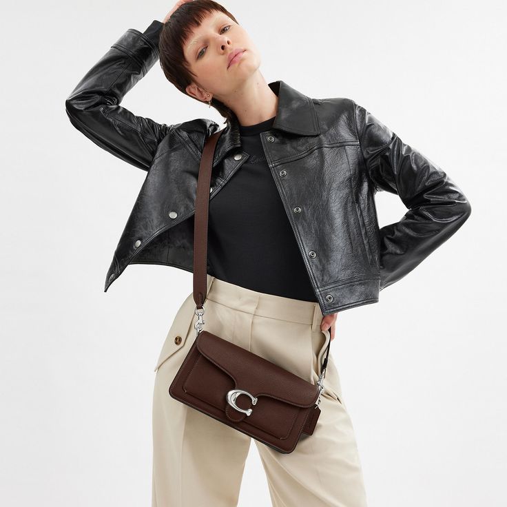 A modern take on an archival 1970s Coach design our structured Tabby shoulder bag is crafted of polished pebble leather. Finished with our Signature hardware for an iconic touch the compact 26 features two detachable straps to carry by hand style as a short shoulder bag or wear crossbody. | Coach Tabby Shoulder Bag 26 - Women's - Silver/maple Modern Shoulder Bag With Cc Turnlock For Business, Modern Business Shoulder Bag With Cc Turnlock Closure, Chic Workwear Saddle Bag With Turn-lock Closure, Chic Leather Shoulder Bag With Cc Turnlock Closure, Modern Satchel Shoulder Bag With Cc Turnlock Closure, Chic Shoulder Bag With Cc Turnlock For Work, Modern Satchel Flap Bag With Cc Turnlock Closure, Chic Leather Saddle Bag With Turn-lock Closure, Leather Satchel With Cc Turnlock For Work