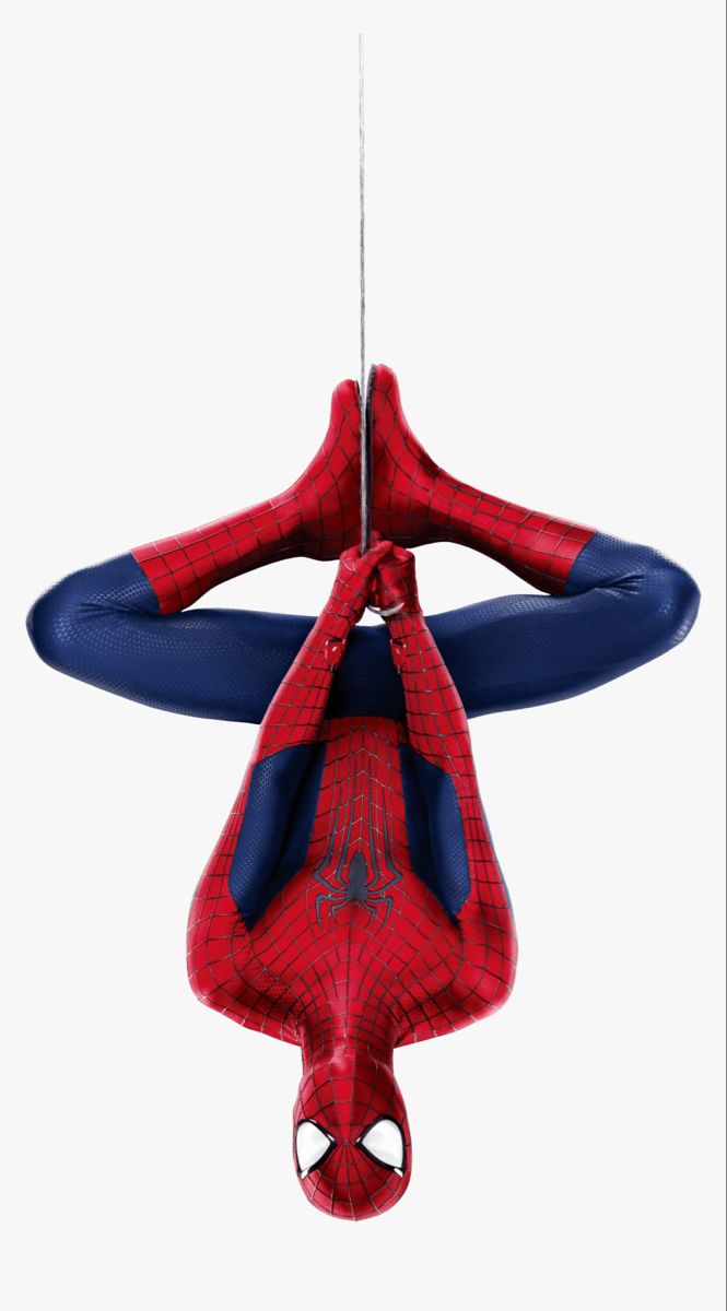 the amazing spider man hanging upside down