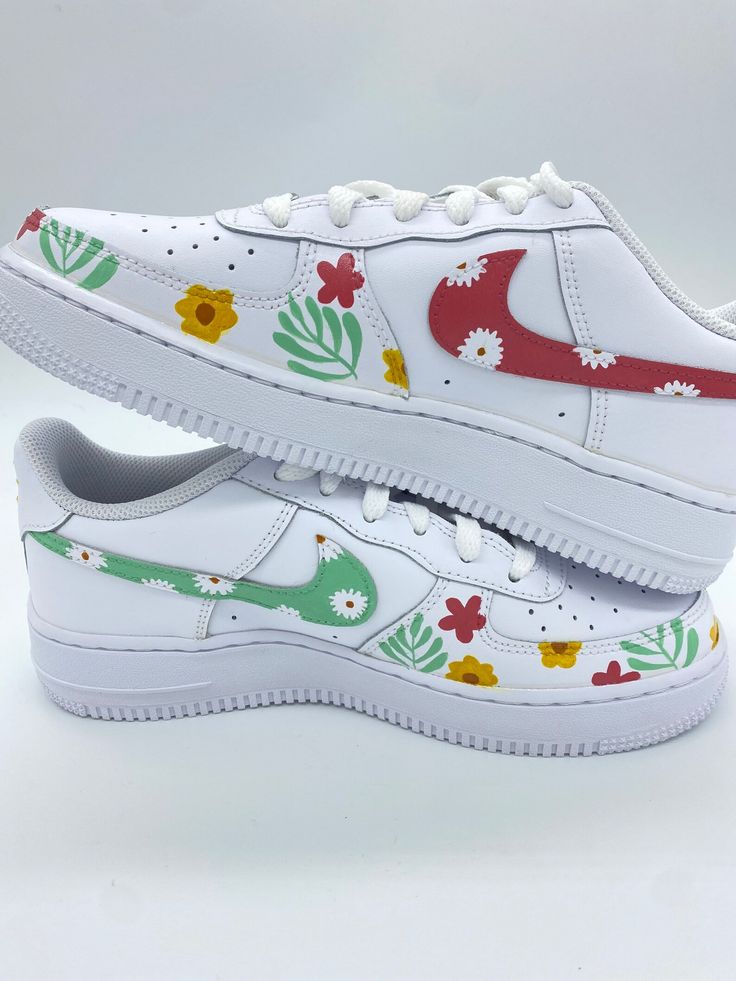 Custom Hand-painted Low-top Sneakers, Artistic Hand Painted Custom Sneakers For Spring, Artistic Hand Painted Leather Custom Sneakers, Artistic Hand Painted Green Custom Sneakers, Custom Air Force 1 Flower, Custom Hand Painted Green Sneakers, Nike Custom Hand Painted White Sneakers, Cheetah Nikes, Nike Custom Hand-painted White Sneakers