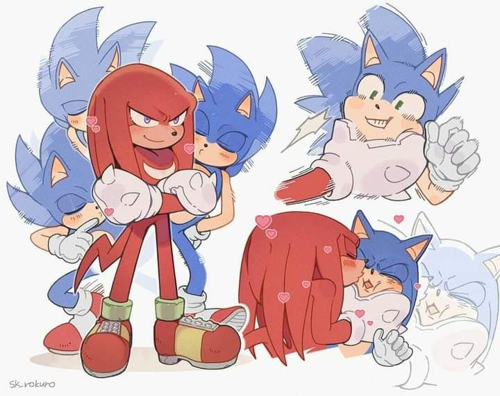 sonic the hedgehog and his friends are hugging each other with their tails as they hug