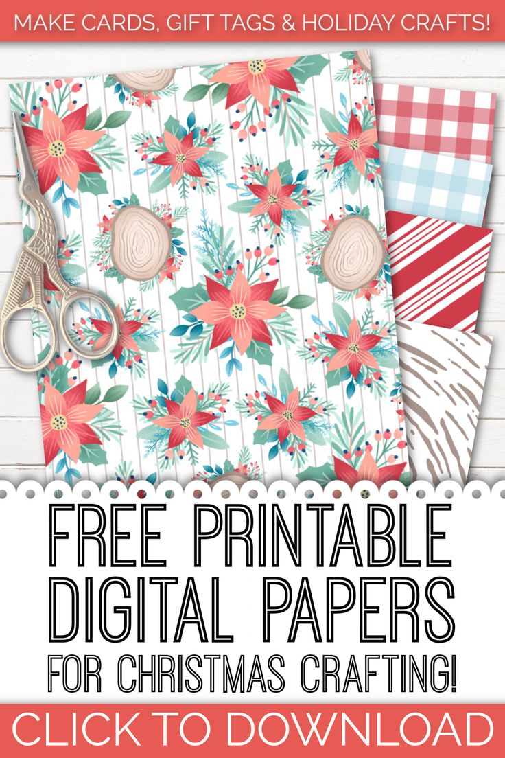 the free printable digital papers for christmas crafts