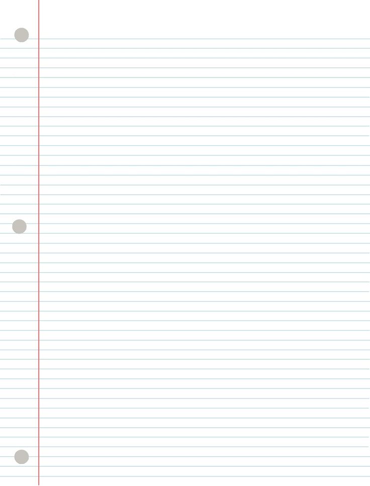 lined paper with red lines and circles on the bottom, in front of a white background