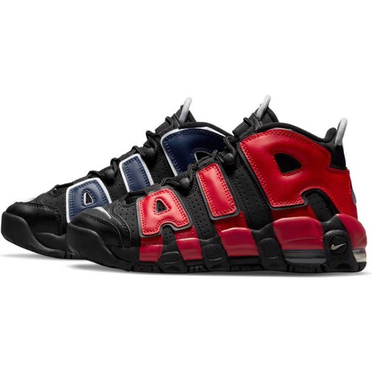 Nike Air Uptempo Shoes, Uptempo Shoes, Shoes Red And Black, Nike Air More Uptempo 96, Nike Air Uptempo, Nike Air More Uptempo, High Top Basketball Shoes, Nike Air More, Nike Air Pegasus