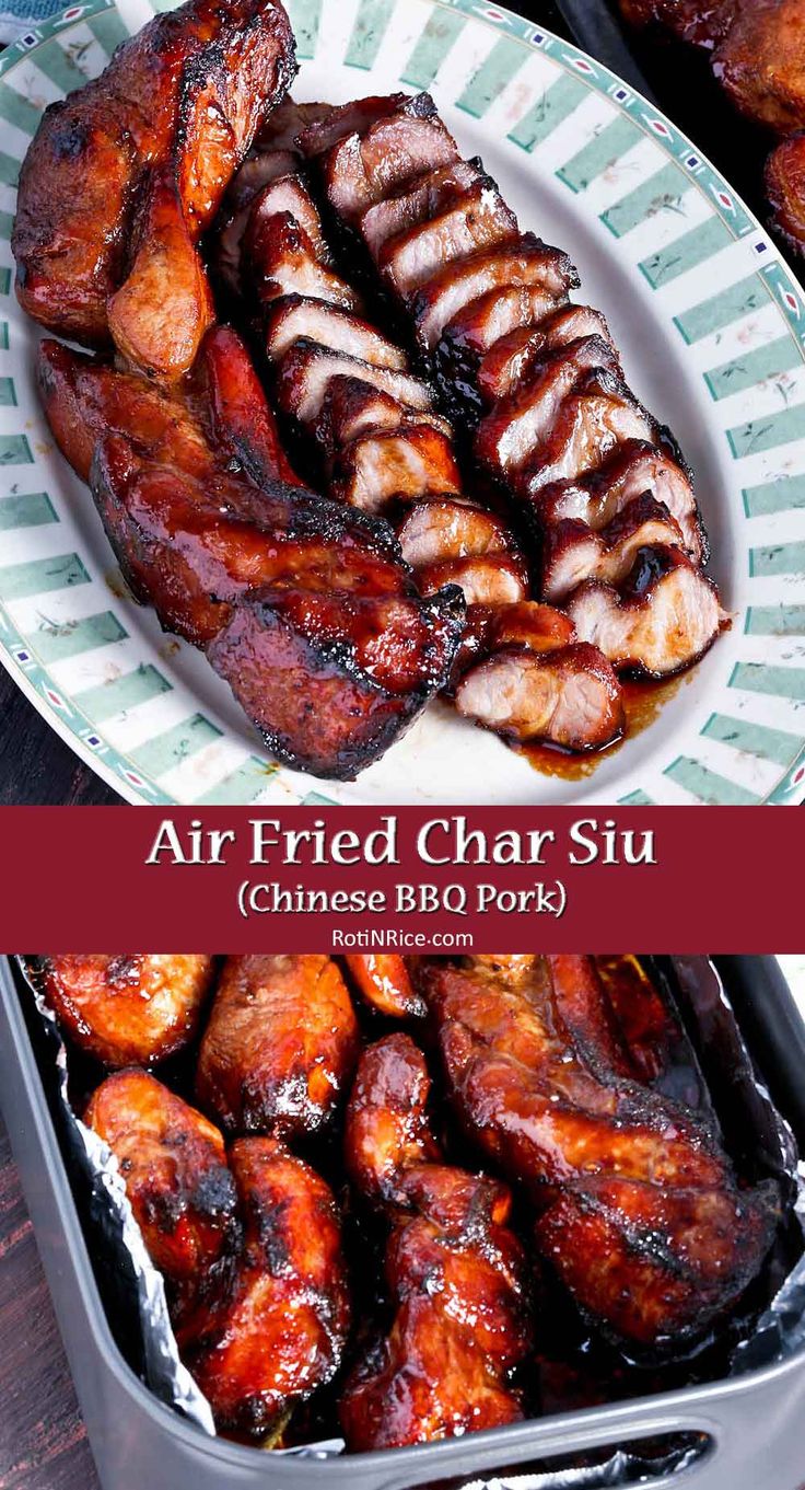 an air fried char siu is shown in this image