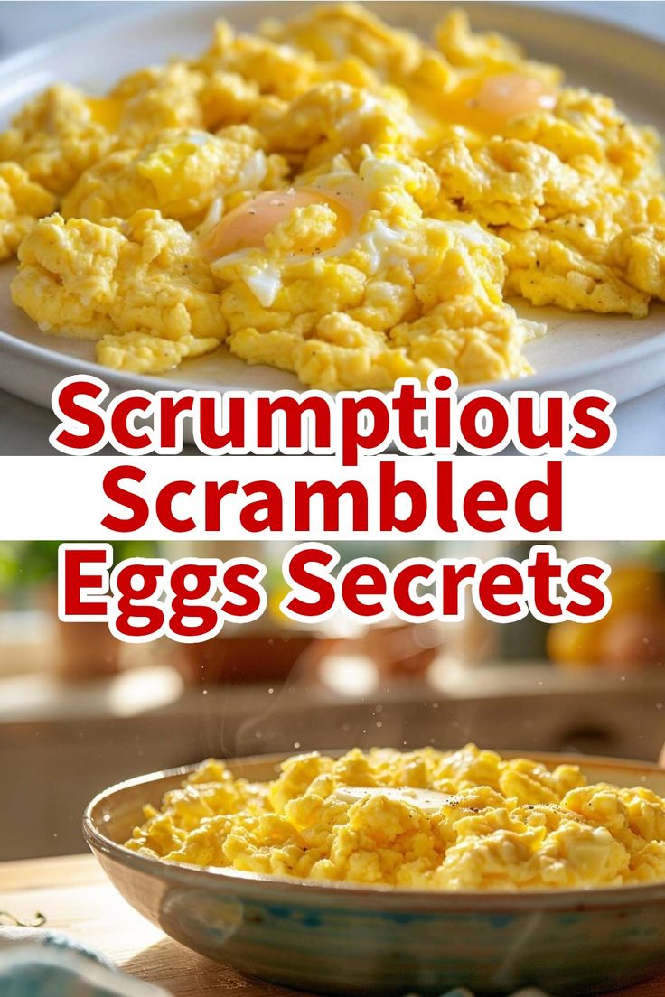 Quick & Easy Fluffy Scrambled Eggs Recipe - Perfect Breakfast! Scrambled Eggs With Parmesan Cheese, How To Make The Best Scrambled Eggs, Cheese Eggs Scrambled, How To Make Scrambled Eggs, Crockpot Scrambled Eggs, Scrambled Eggs For A Crowd, Oven Scrambled Eggs, Scrambled Egg Recipes, Microwave Scrambled Eggs