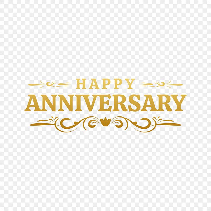 happy anniversary text on transparent background