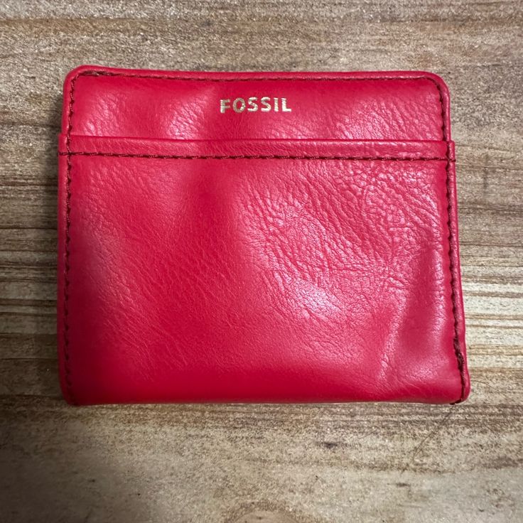 Brand New, Never Used Fossil Red Small Wallet Trendy Red Rectangular Wallet, Red Rfid Blocking Coin Purse, Red Bifold Coin Purse With Rfid Blocking, Red Rfid Blocking Wallets For Everyday Use, Trendy Red Wallet With Zipper Closure, Red Rfid Blocking Wallets, Red Rfid Blocking Wallet, Trendy Red Wallets With Interior Card Slots, Trendy Red Wallet With Card Slots