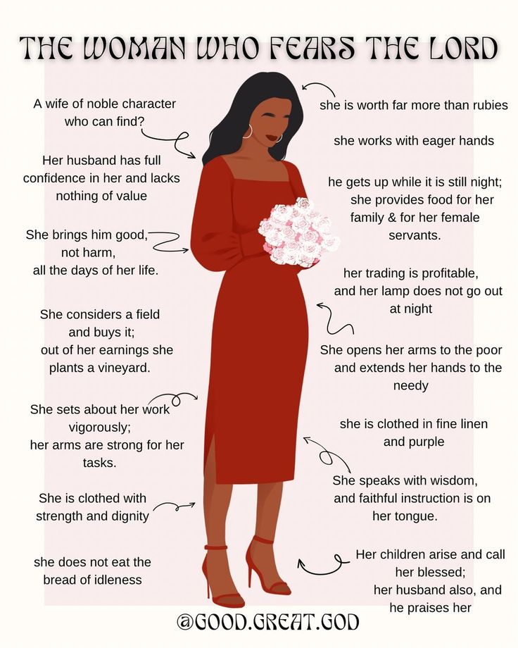 a woman in red dress holding flowers with words describing the different parts of her body