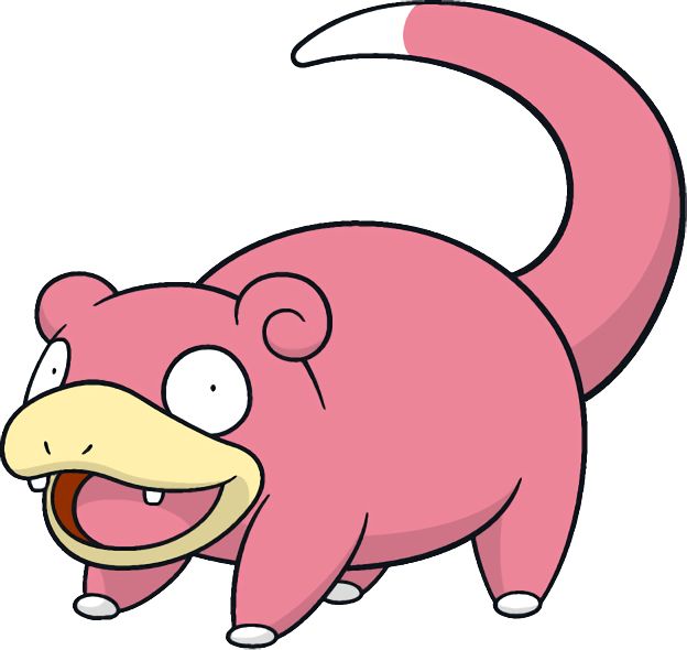 a pink cartoon animal with its mouth open