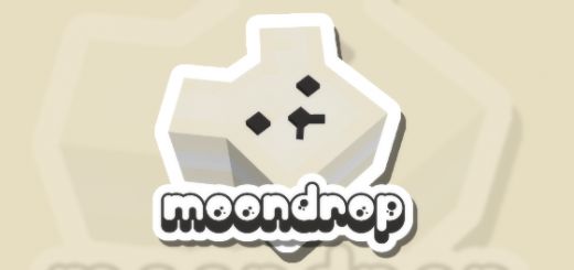 the logo for moondrop is shown in white and black letters on a beige background