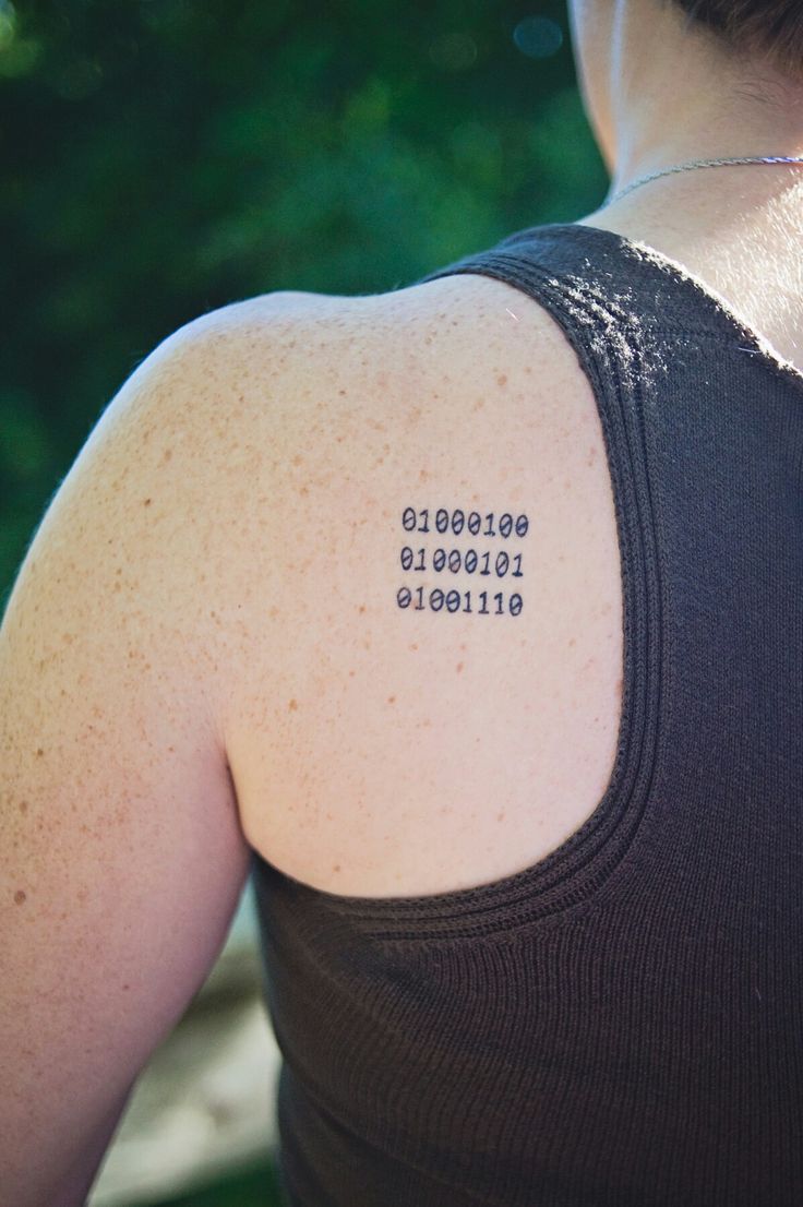 the back of a woman's arm with an inscription on it