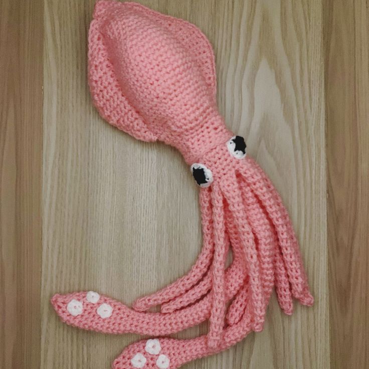 Crochet squid pattern Crochet Ocean Animals Free Pattern, Ocean Crochet Patterns Free, Kraken Crochet Pattern, Crochet Cuttlefish Pattern Free, Crochet Patterns Plushies, Free Shrimp Crochet Pattern, Giant Octopus Crochet Pattern Free, Crochet Squid Hat Free Pattern, Crochet Sea Animals