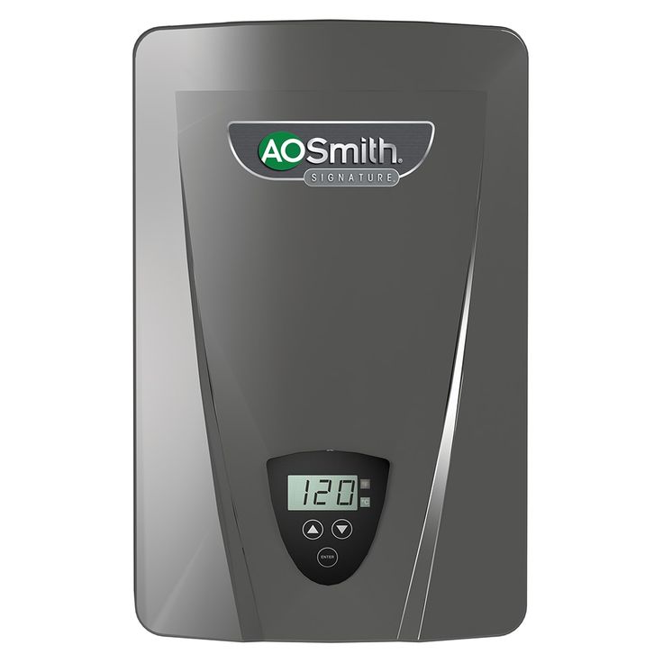 a tankless water heater with the timer on it's side and digital display