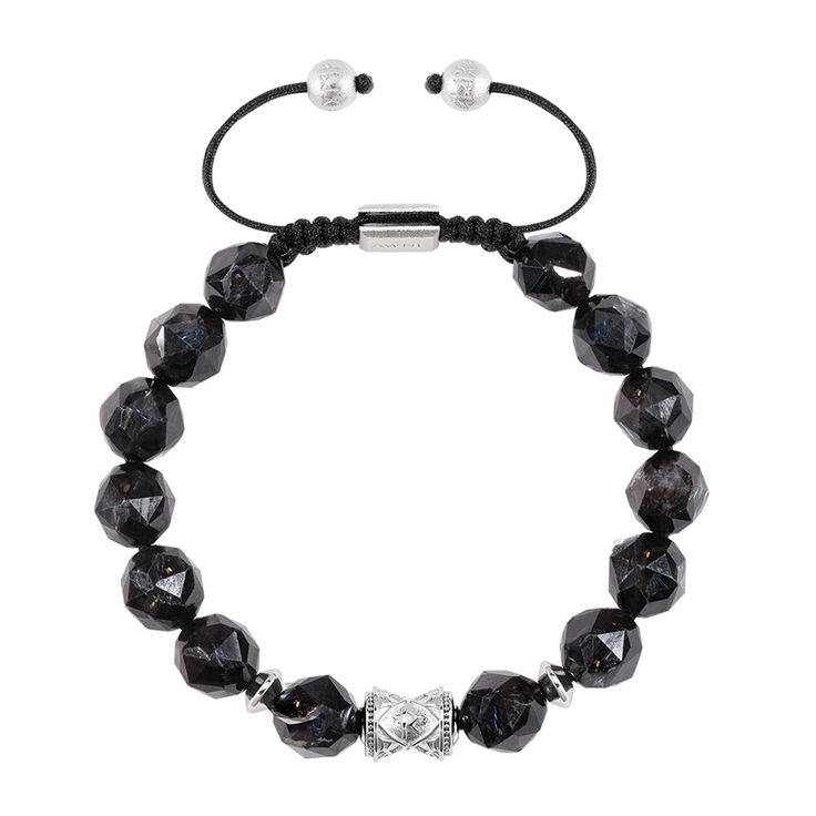 Experience the blend of ancient energy and contemporary style with this Nuummite beaded bracelet. The stones are believed to enhance spiritual communication, making it a genuine treasure for the discerning individual. This bracelet is a reminder of universal connection and the potential to manifest abundance. Runic symbols of prosperity unite the earth and past wisdom, manifesting abundance. Jewellery should be kept away from corrosive chemicals, such as perfume, body lotions, hairspray, or dete Runic Symbols, Spiritual Communication, Universal Connection, Meteorite Necklace, Meteorite Jewelry, The Sorcerer's Stone, Manifesting Abundance, Manifest Abundance, Body Lotions