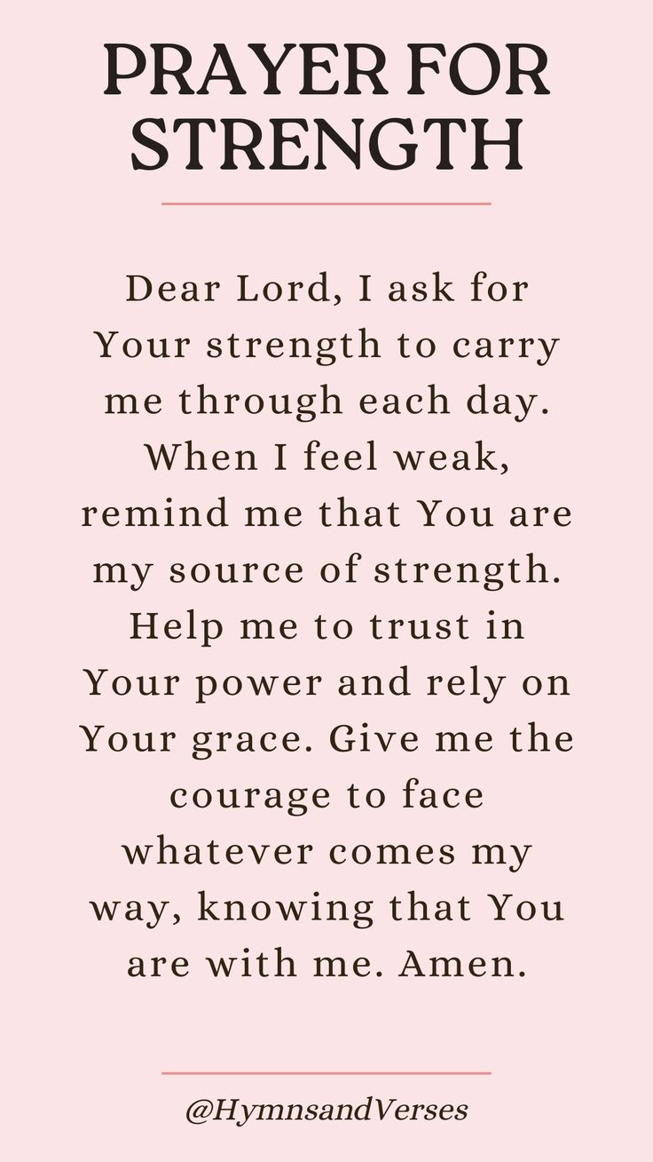 a pink background with the words prayer for strength