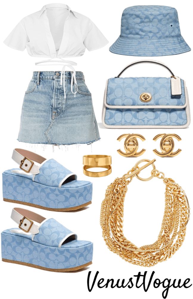 Denim Vacation Outfits, All White Night Outfit, White Outfit Inspo Aesthetic, Vacation Vibes Outfit, White And Denim Outfits Black Woman, Trip Outfit Ideas Summer, Micas Outfit Ideas, Birthday Summer Outfits, Blue Outfit Ideas Casual