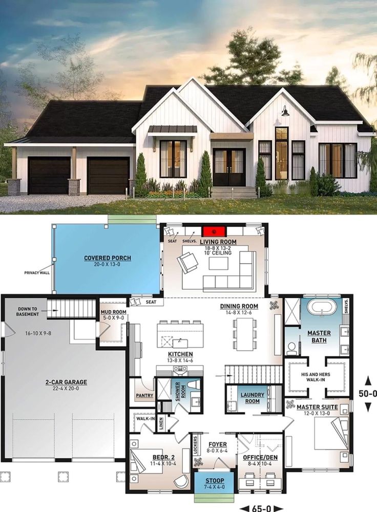 two story house plans with an open floor plan, and a pool in the middle