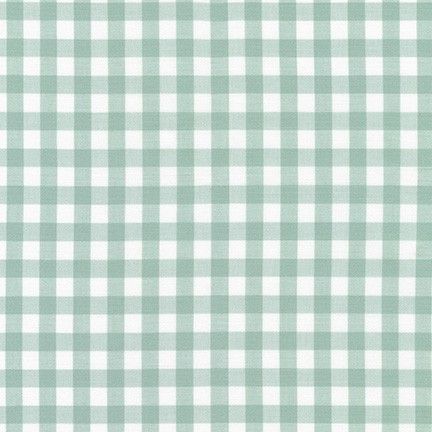 a green and white gingham checkered fabric